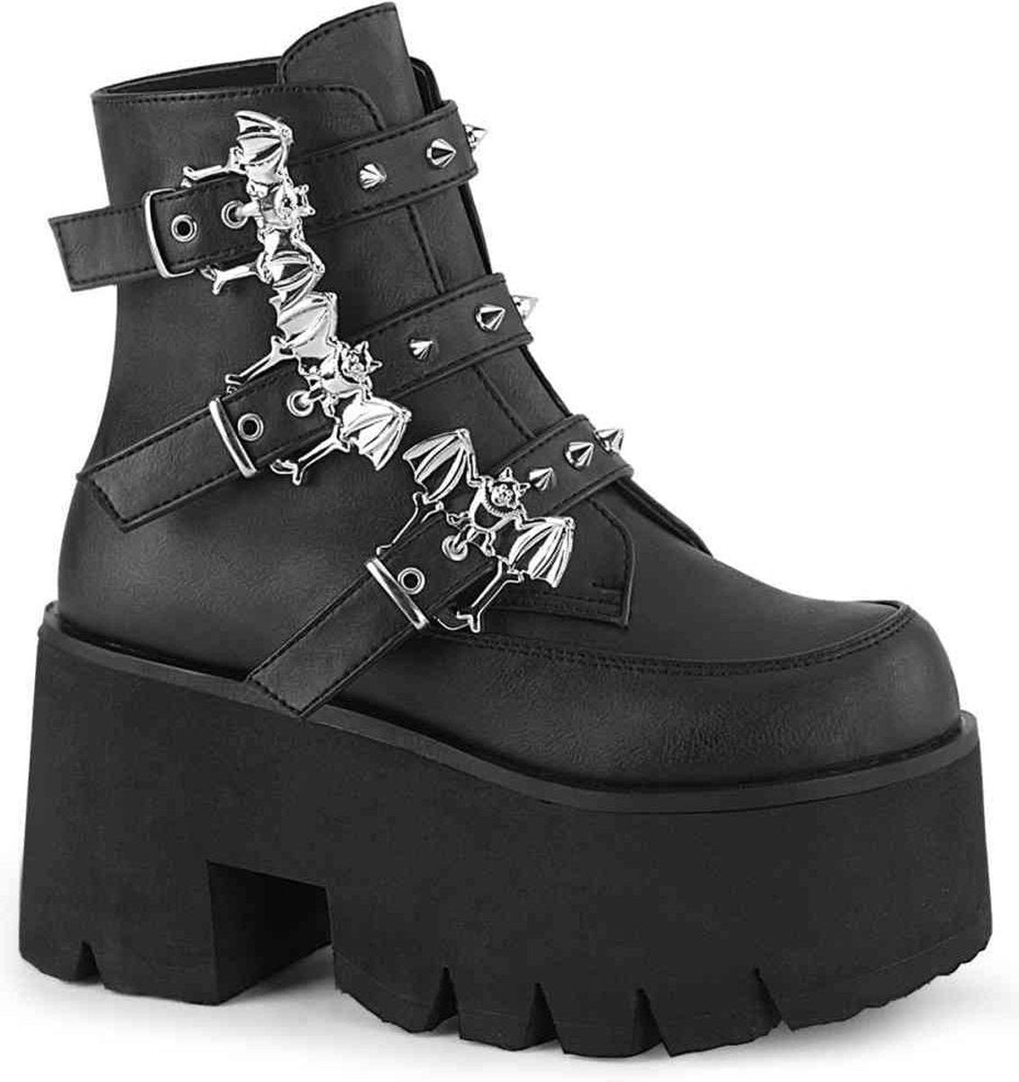 Demonia Plateau Laarzen -38 Shoes- ASHES-55 US 8 Zwart