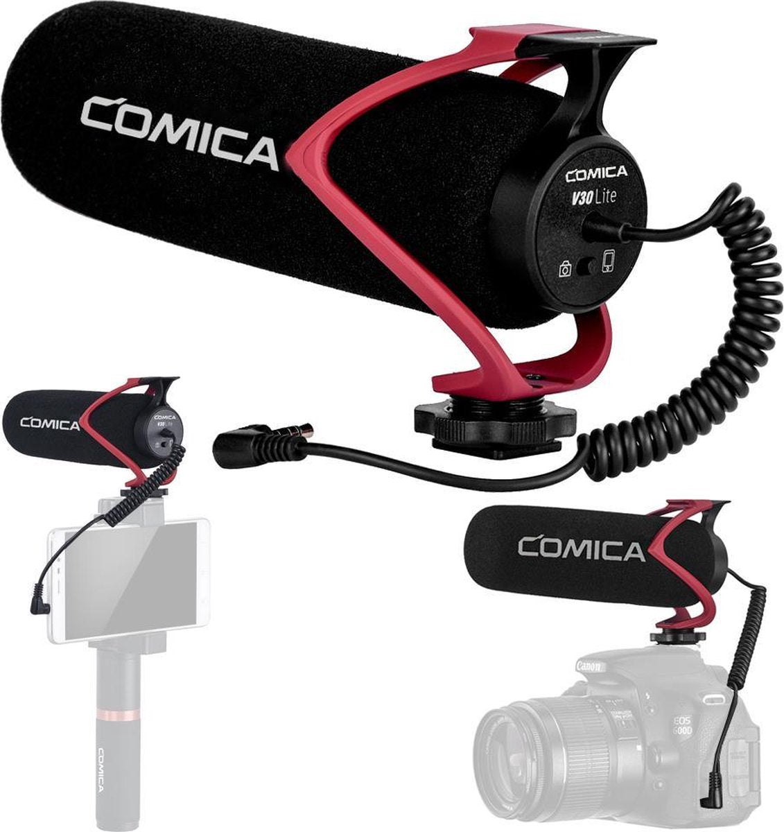 Comica CVM-V30 LITE richtmicrofoon voor camera en smartphone