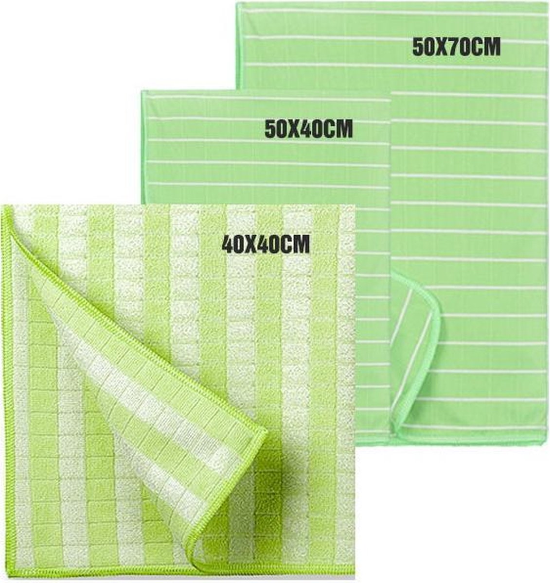 Bamboe Schoonmaak Set/Nanoplus /Wonderdoeken/Raamdoeken/Groen