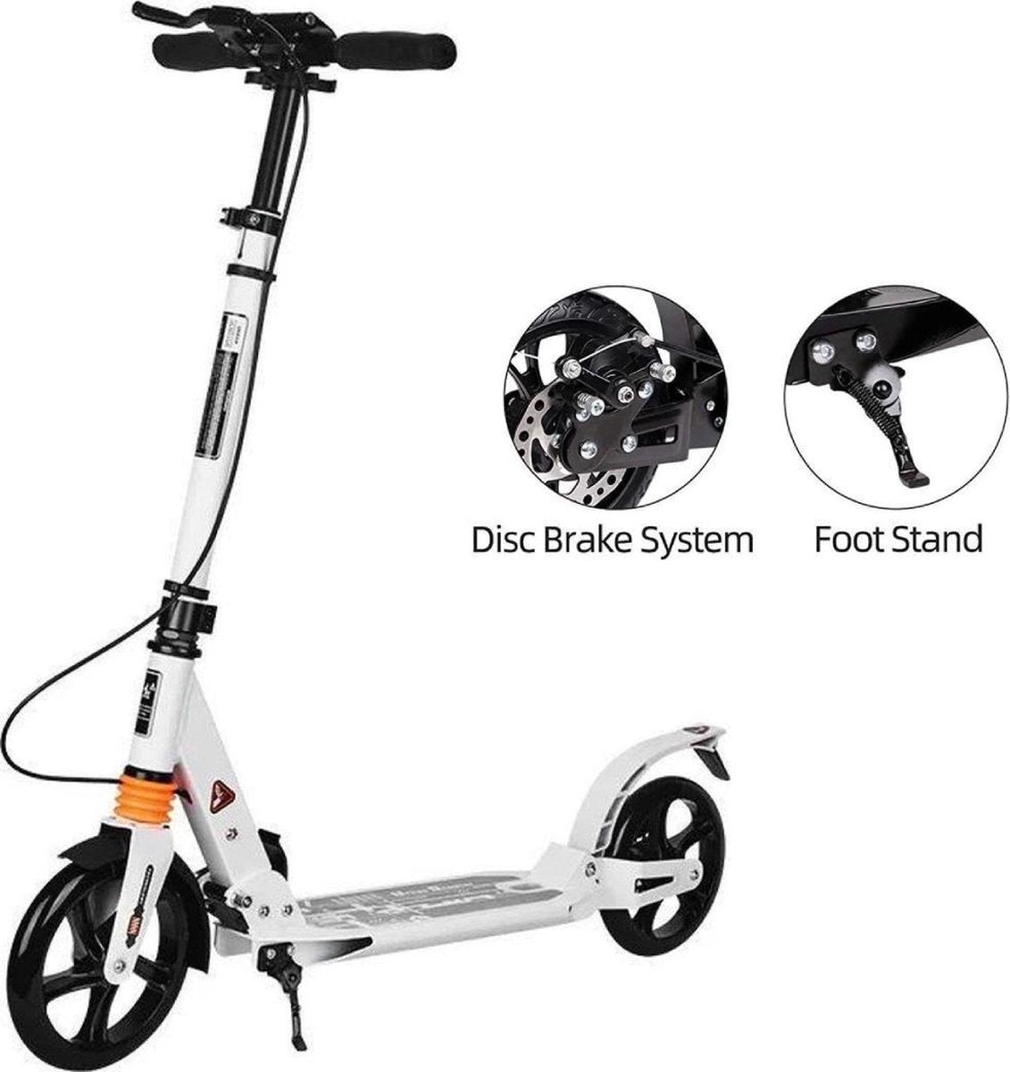 SUOTU R9 Autopeds - Step Volwassenen Opvouwbaar - Vering - Wit - 100kg