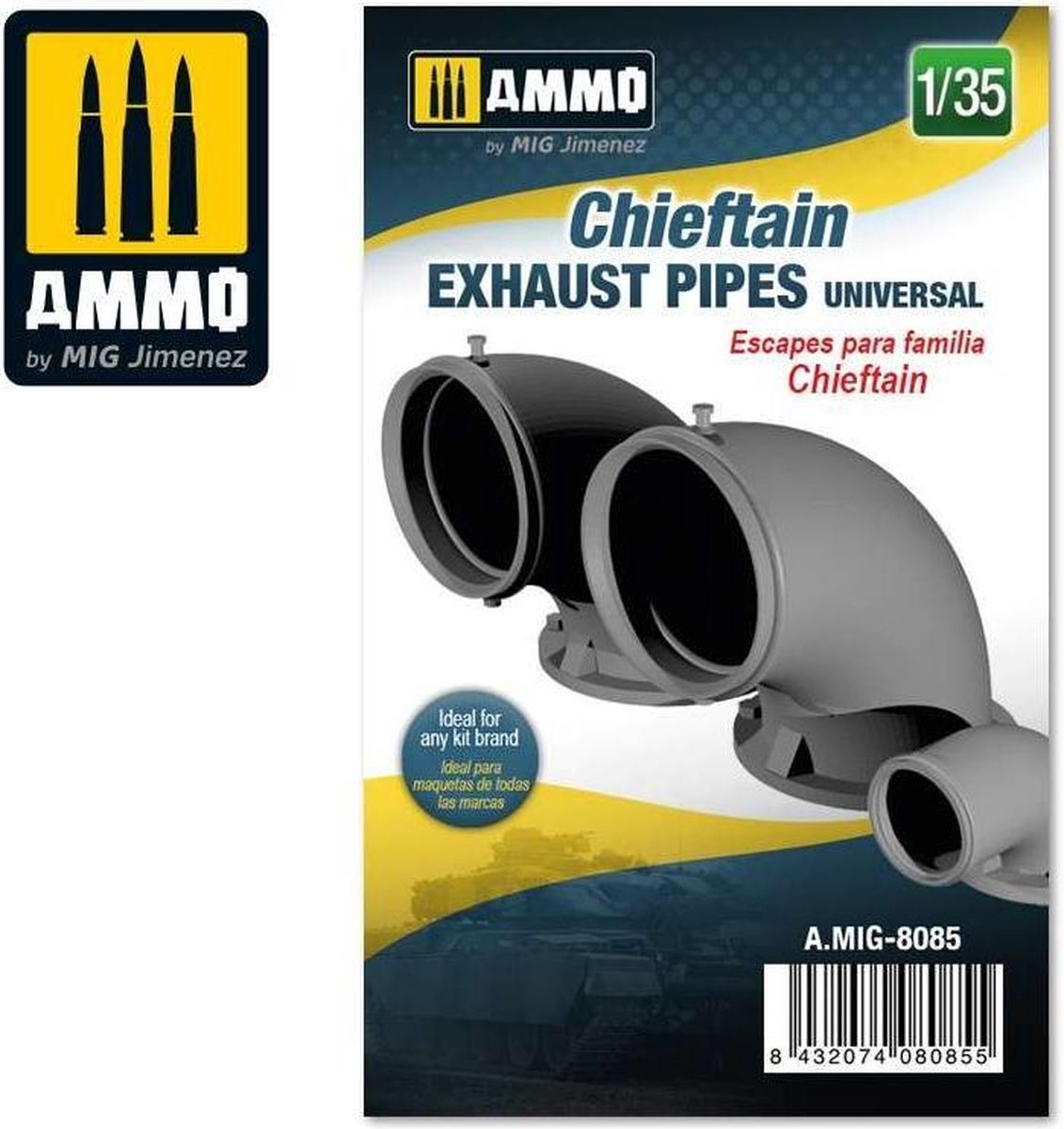 Mig - 1/35 Chieftain Exhaust Pipes Universal - MIG8085 - modelbouwsets