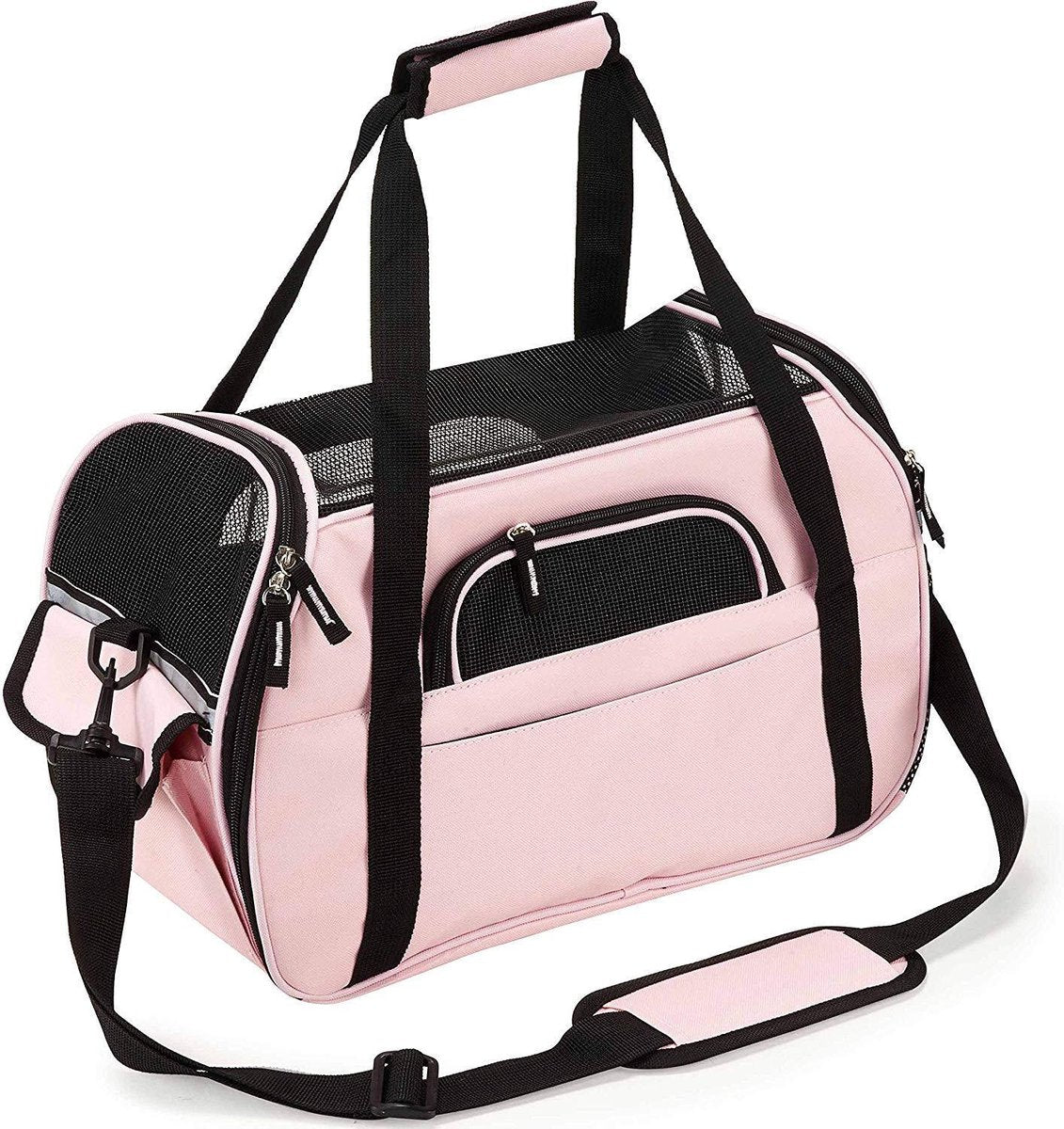 Rexa® hondentas draagtas maat L roze | Reis tas voor honden en katten | Stevig en comfortabel voor uw huisdier | Kattentas dierentas