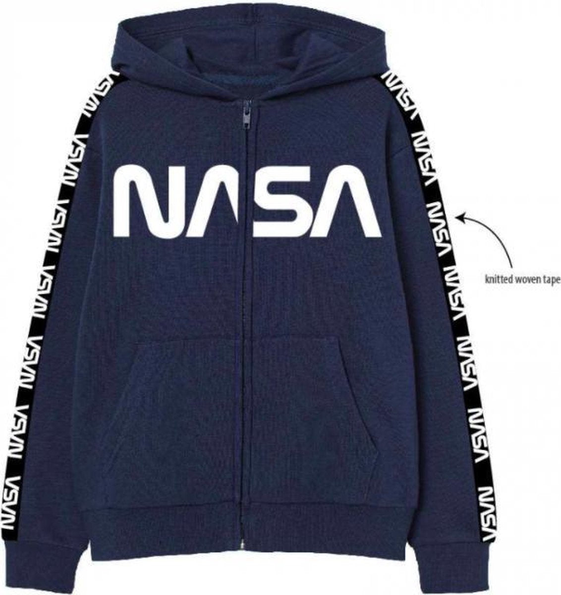 Nasa sweater - vest met rits - blauw - Maat 146 / 11 jaar