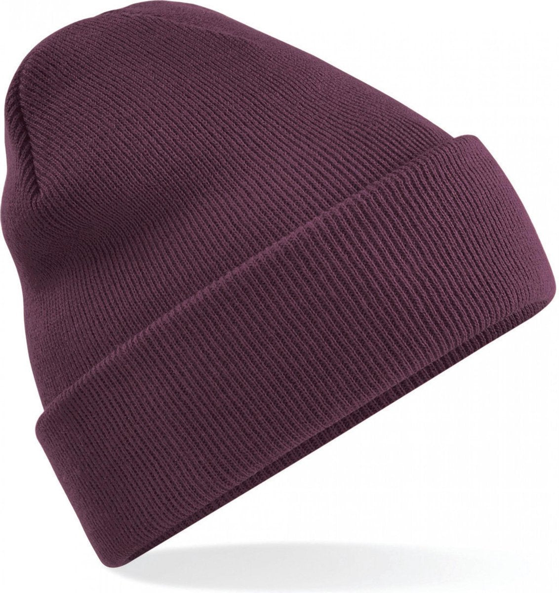 wintermuts plum| klassieke gebreide muts in 30 verschillende kleuren| tweelaags gebreid