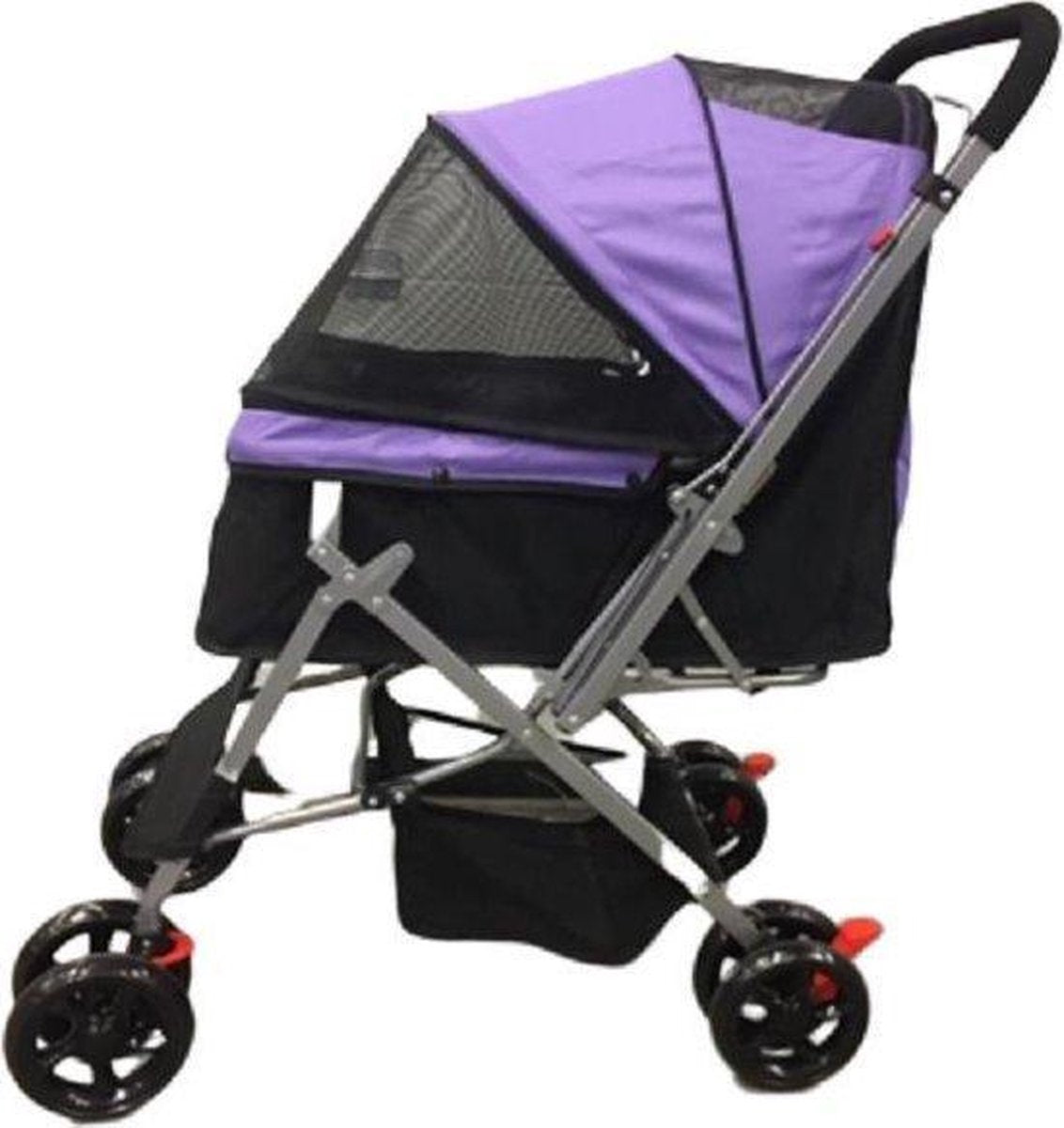 Hondenbuggy Elegance zwart / paars 4 wielen