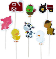 ProductGoods - 48 x Leuke Boerderij Dieren cocktailprikkers | Verjaardag | Sateprikkers | Traktatie | Feest | Cake topper decoratie | Prikkers