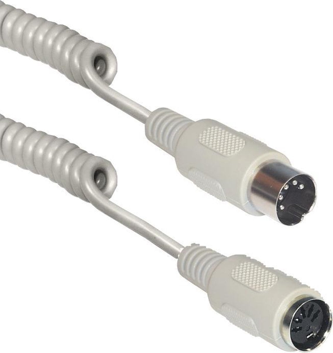 Transmedia DIN 5-pins MIDI / toetsenbord spiraal verlengkabel / beige - 2 meter