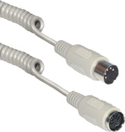 Transmedia DIN 5-pins MIDI / toetsenbord spiraal verlengkabel / beige - 2 meter