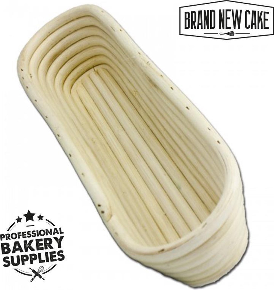 BrandNewCake Rijsmandje Riet Stokbrood 36x11cm (750 tot 1000 gram deeg) - Banneton voor Deeg Rijzen en Brood Bakken