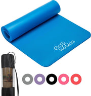 Koalas ® - Yogamat - Fitness Mat Blauw - Anti Slip Yoga Mat - Extra Dik 1cm - Draagtas & E-Book