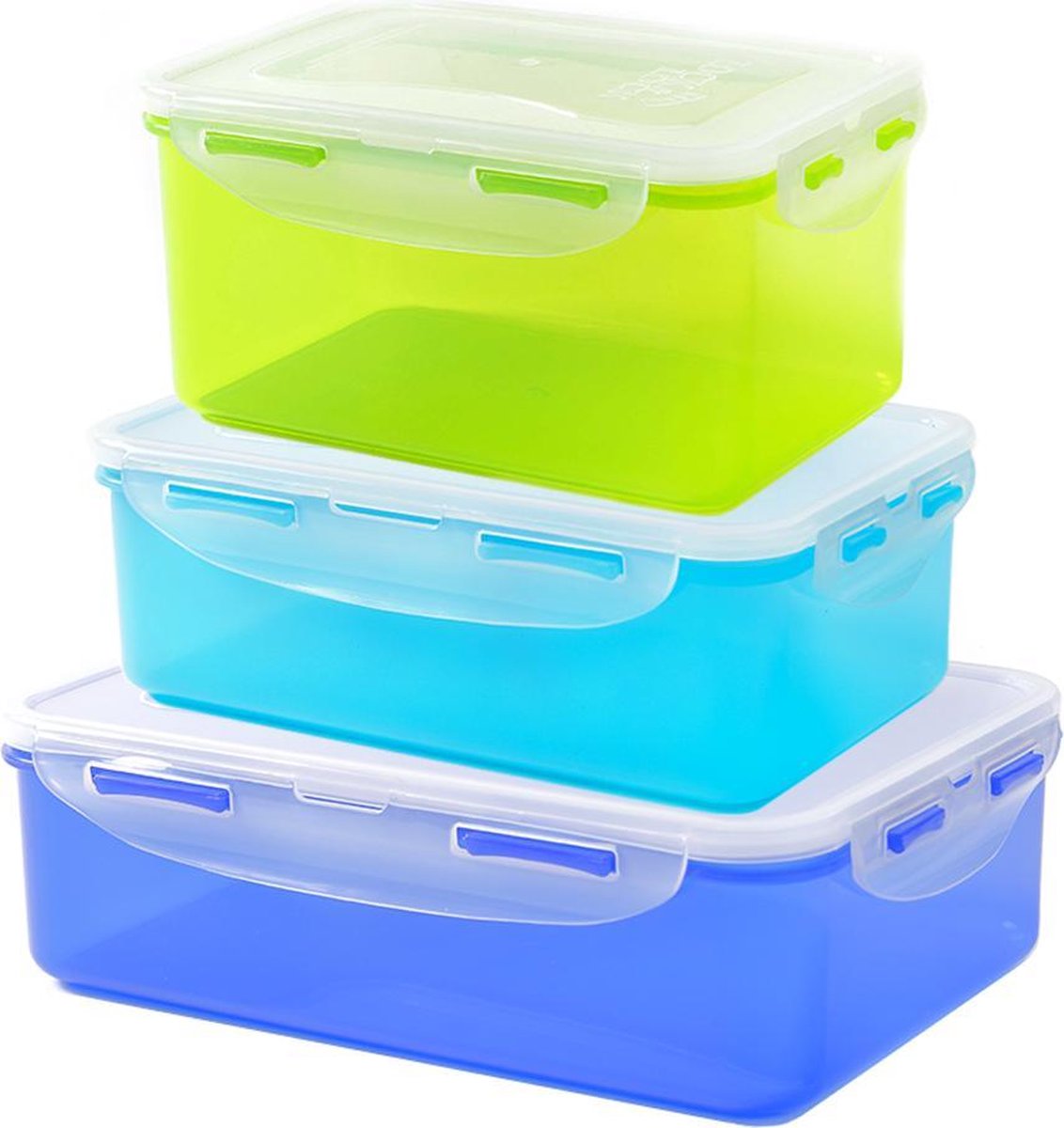 Lock&Lock Vershoudbakjes | Bewaardozen voedsel | Lunchbox - Set van 3 Stuks - 1 + 1
