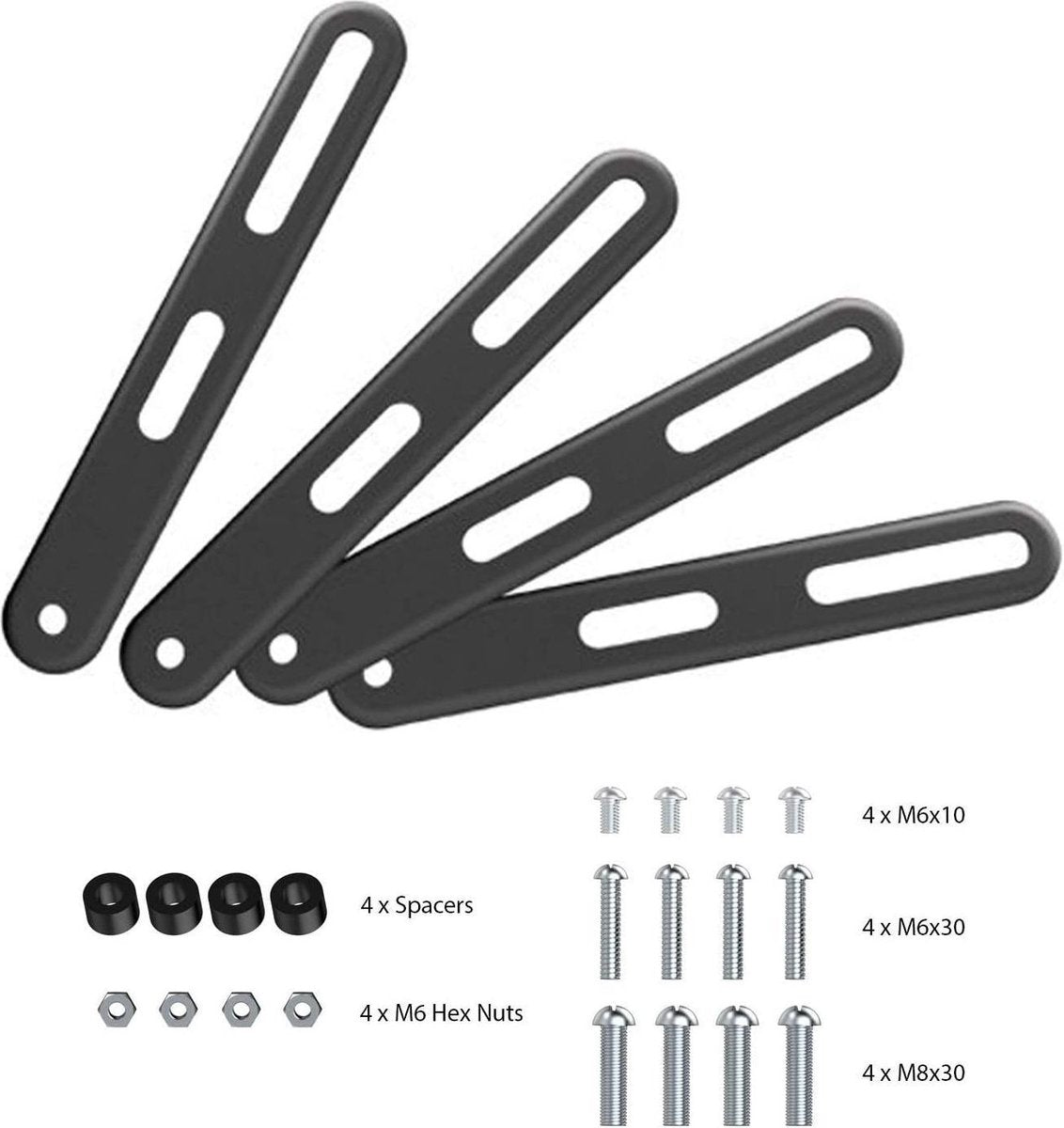 Invision® VESA adapter set voor montage van TV-beugels en monitor armen | Past op elke bestaande beugel en standaard van 200x200 mm | Geschikt voor schermen van 26-55 inch