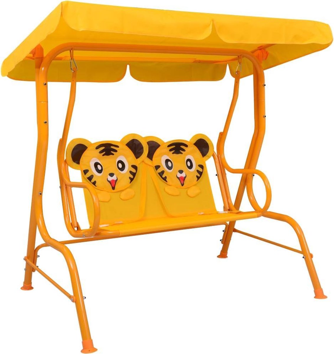 Kinderschommelbank 115x75x110 cm stof geel
