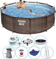 Zwembad Combinatie Set - Bestway Steel Pro MAX Rattan 366x100 cm