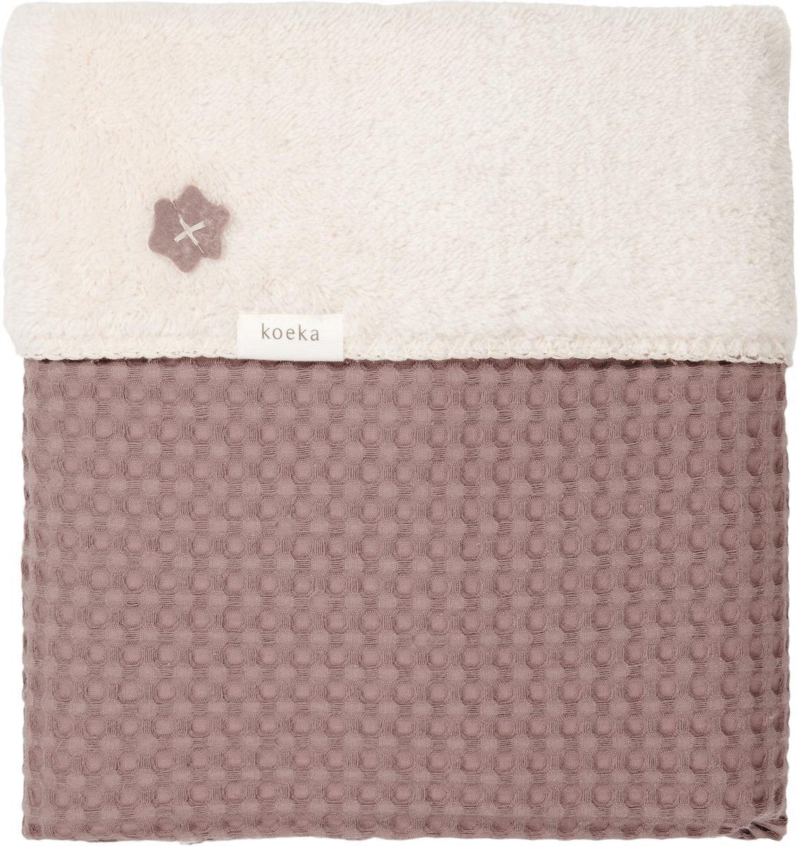 Koeka Wiegdeken wafel teddy Oslo - plum/pebble 75x100cm