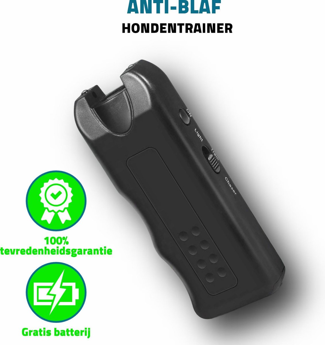 Petswell Diervriendelijke Anti Blaf Apparaat - Gratis Batterij - Hondentrainer - Alternatief Blafband - Anti Blafband - Ultrasone Frequentie