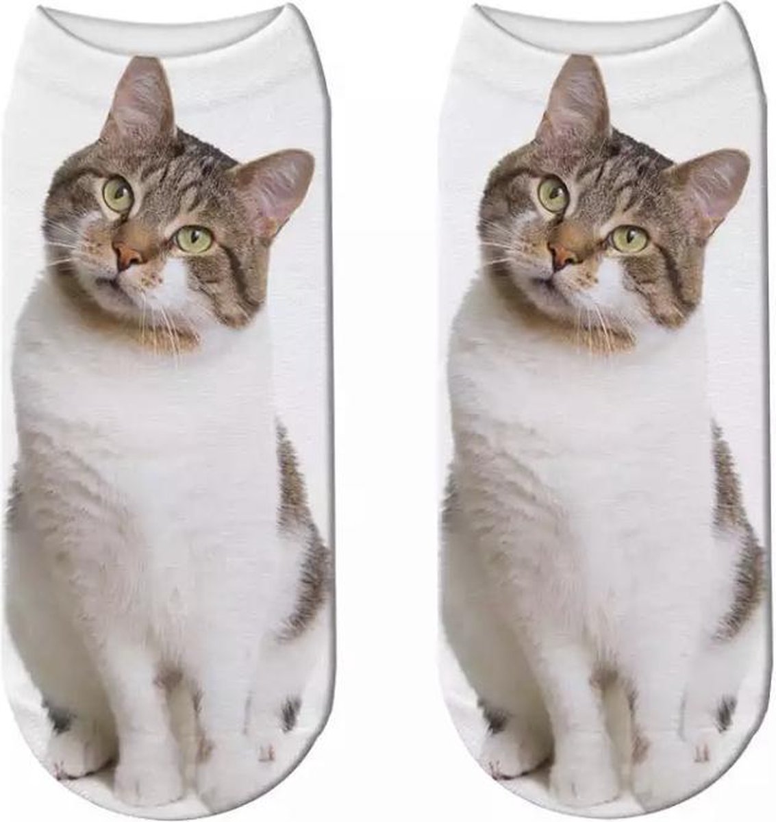 Enkelsokken Kat - kattensokken - fotoprint enkelsokken - Unisex - Maat 36-41