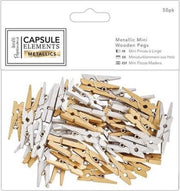 Metalen Mini Knijpers (50 pak) - Elements  Metallics