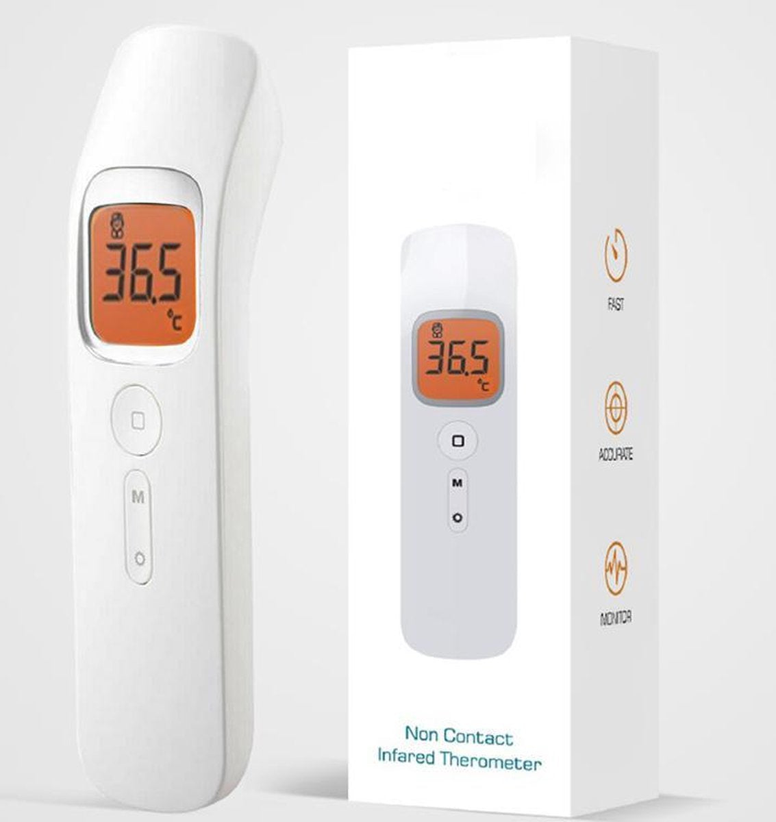 Infrarood non contact thermometer Meet temperatuur op afstand. LCD scherm.