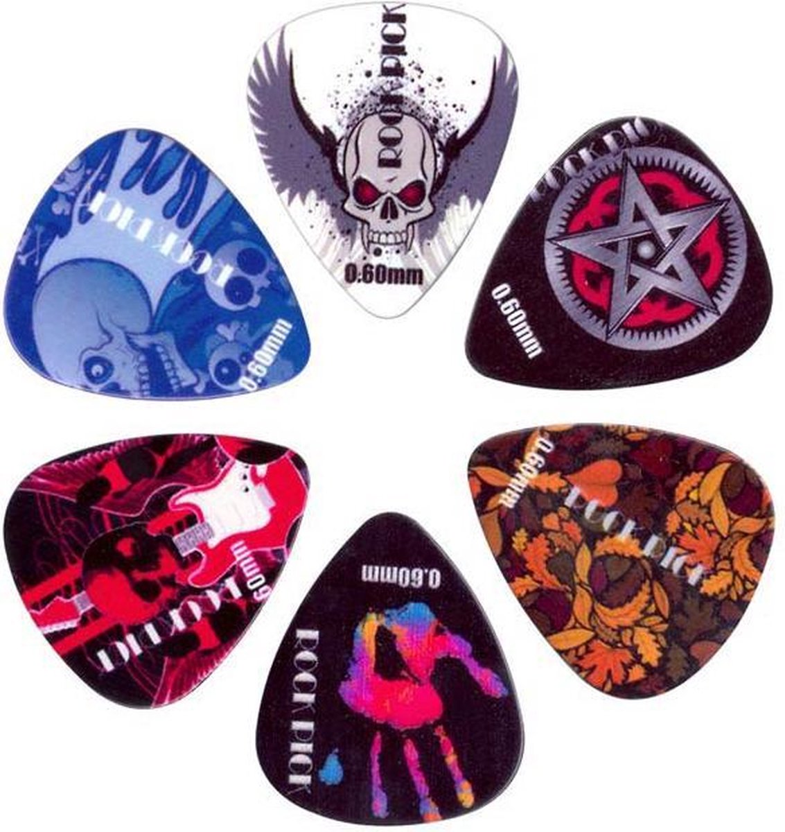 Boston Rock Picks SET 6-pack BRP6-060 plectrum 0.60 mm