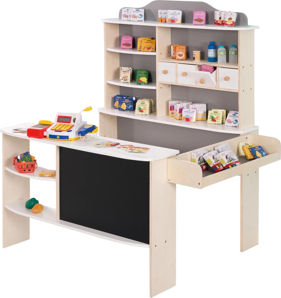 Roba Winkeltje Junior 100 X 78 X 120 Cm Hout Naturel/wit/grijs