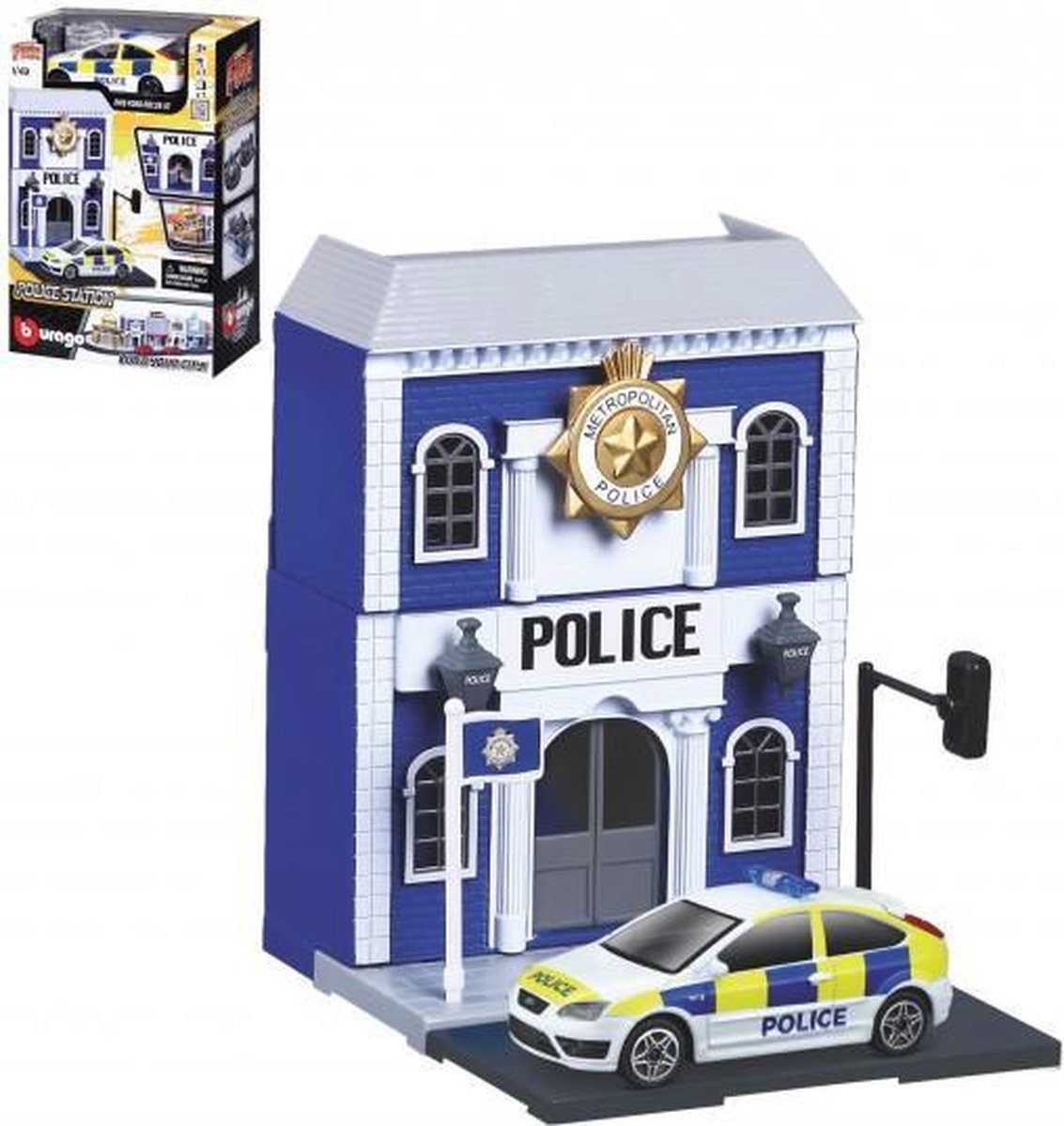 Bburago BBURAGO CITY POLICE STATION + 1 CAR 'BUILD YOUR CITY'  "kit" div. schaalmodel 1:43