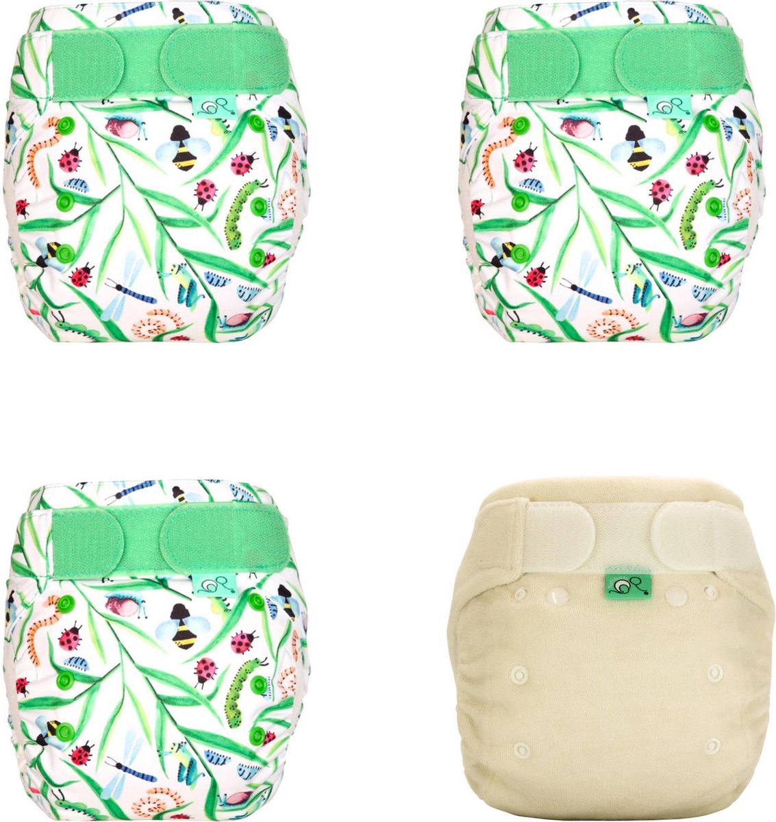 TotsBots proefpakket Wiggle - wasbare luiers - maat 2 - Bamboozle met overbroekje en 2 Easyfits