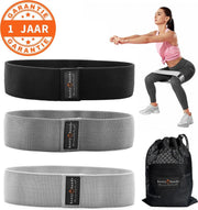Marrald - Booty Bands grijs 3 stuks set - the original weerstandsbanden fitnessband bootybands weerstandband