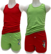 Embrator 2 x Jongens Ondergoedsetje met loose fit boxershort rood/appelgroen 104/110