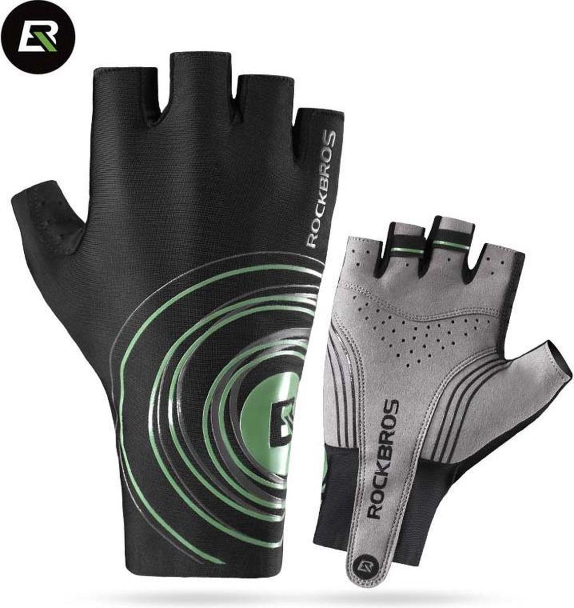 ROCKBROS half vinger heren dames racefiets handschoenen antislip gel pad fiets maat S 2 kleuren racefiets fietshandschoenen/ROCKBROS demi-doigt hommes femmes gants de vélo de anti-dérapant vélo taille S 2 couleurs vtt vélo de route gants de cyclisme