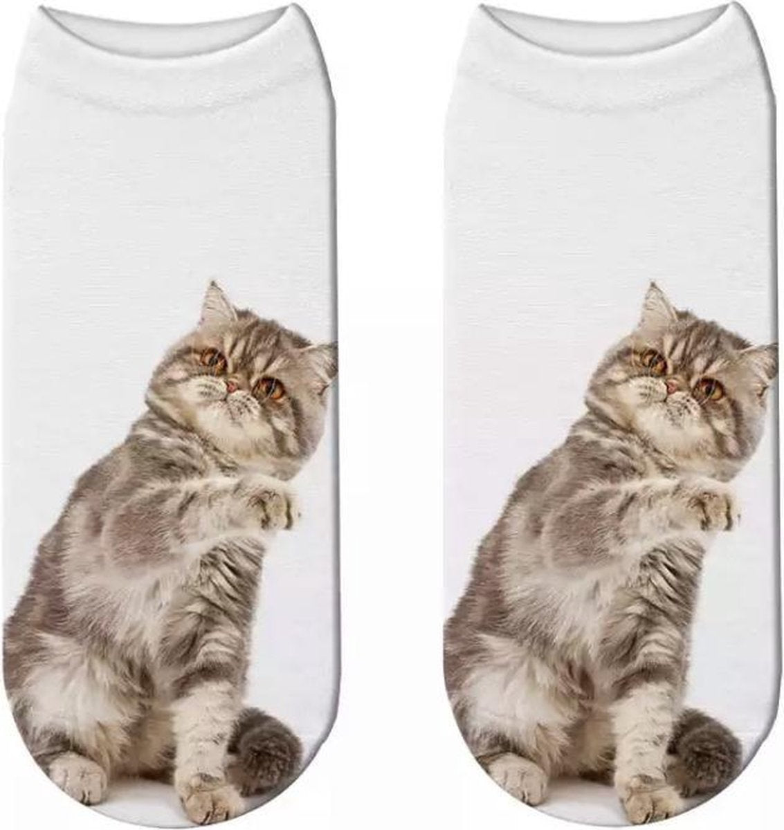 Enkelsokken Kat - kattensokken - fotoprint enkelsokken - Unisex - Maat 36-41