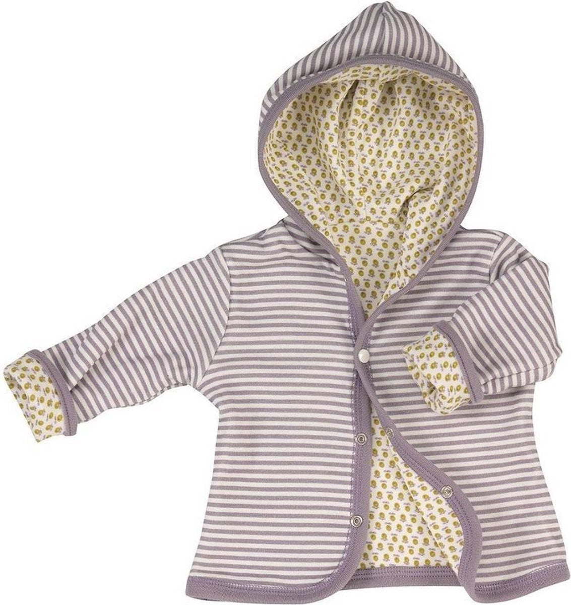 Pigeon Organics | Ditsy Reversible hoody Lavender/yellow-0-5 maanden