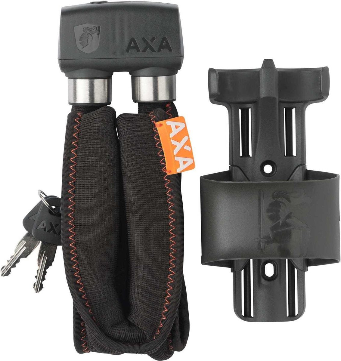 Axa Foldable 600 Vouwslot + houder - 95cm - Zwart