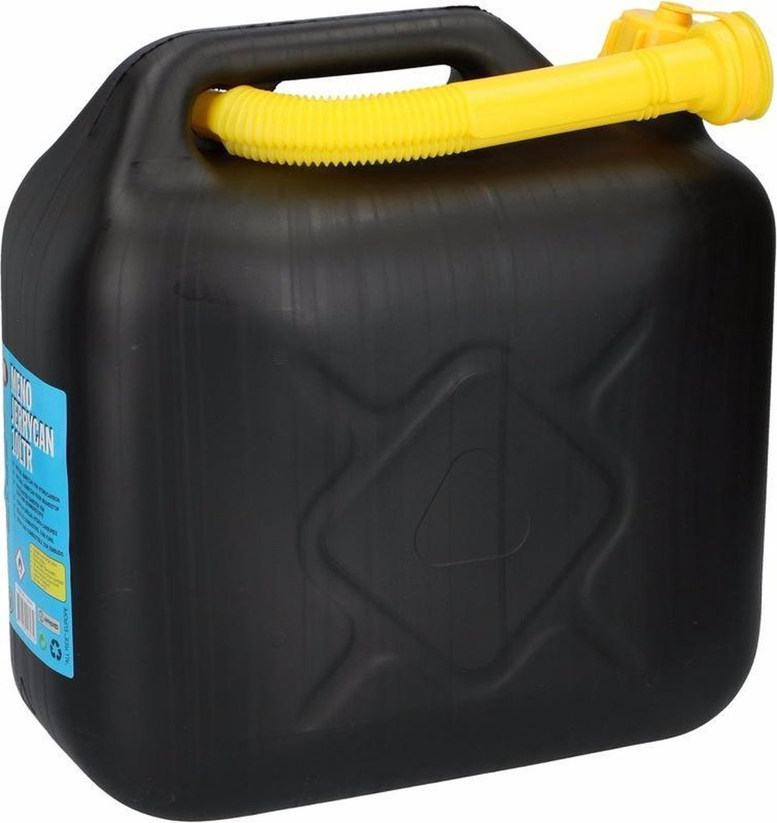 Jerrycan 10 liter zwart voor brandstof - incl. schenktuit - o.a. voor benzine / diesel