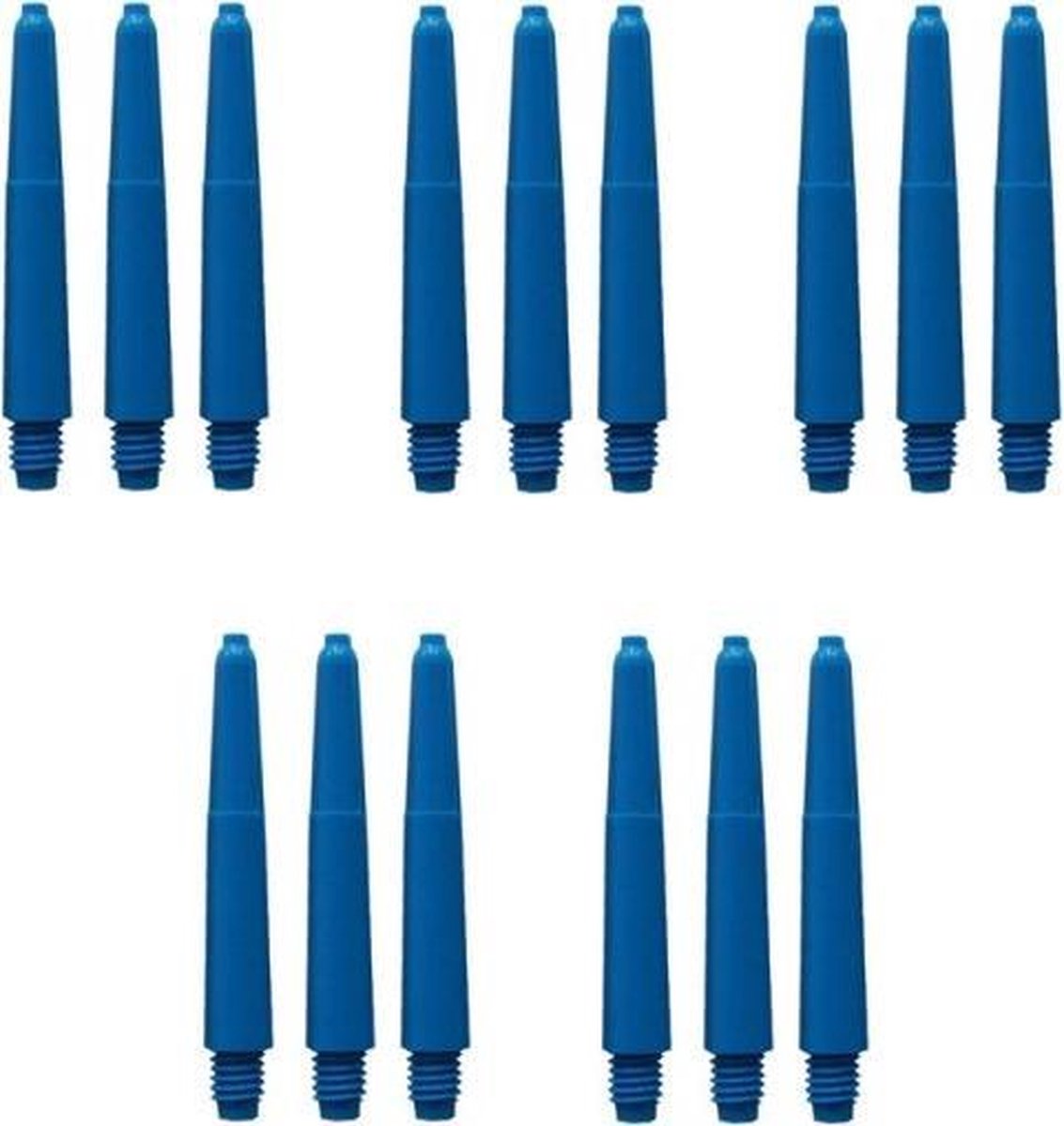 Dragon Darts darts shaft - 5 sets (15 stuks) - Short - blauw - darts shafts