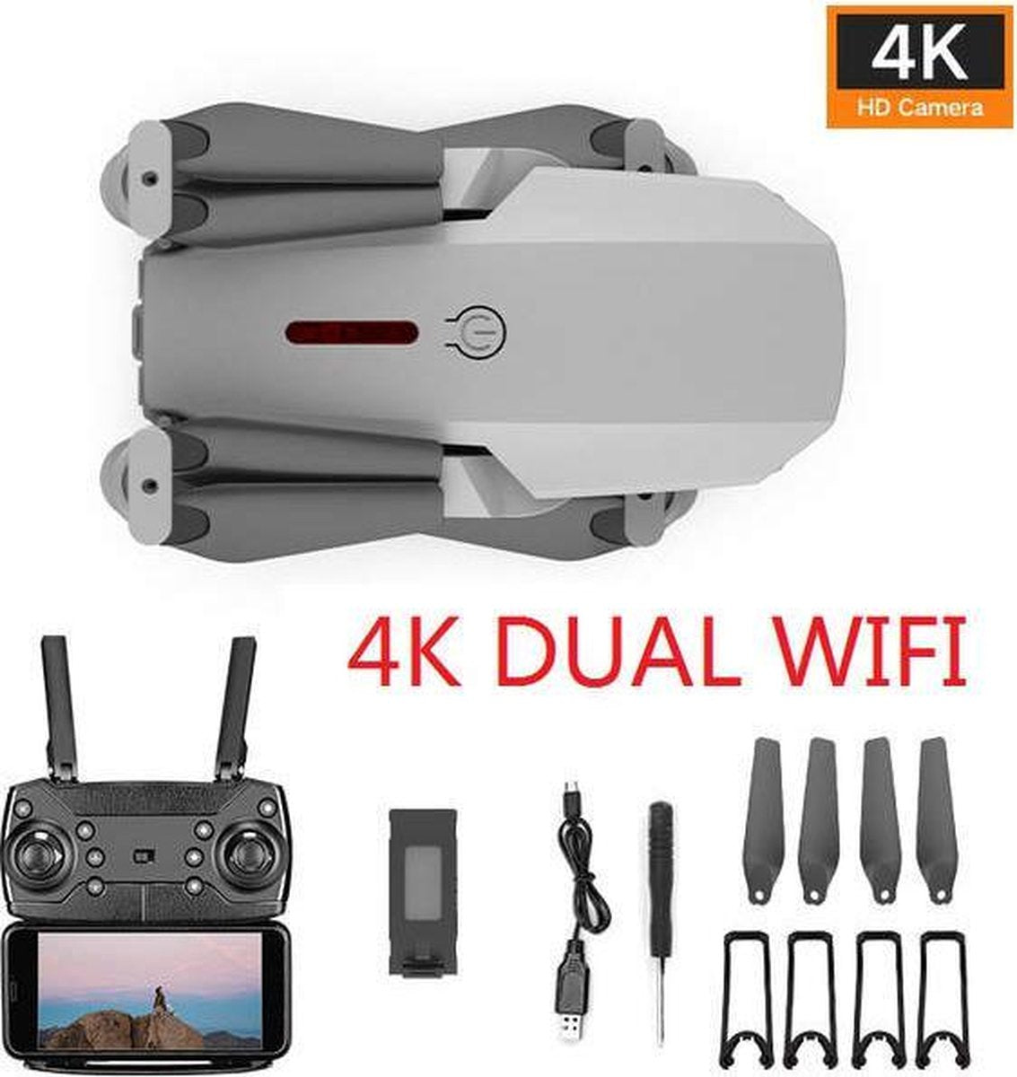 M&A Drones - Mini drone - Drone met camera voor buiten - Drone met camera voor volwassenen  - FULL HD 4K Drone