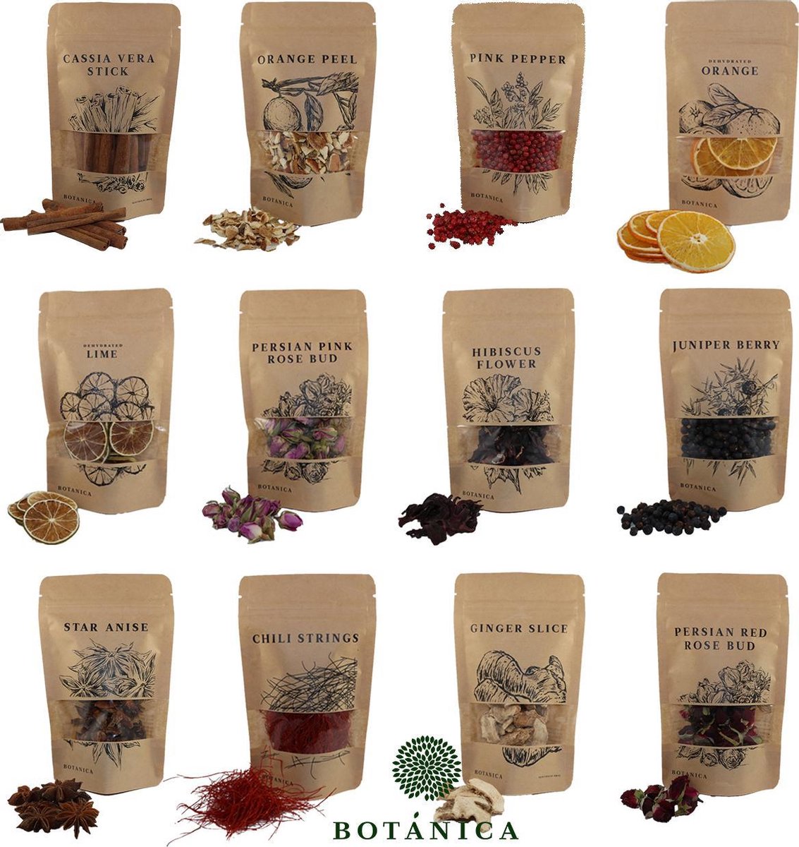 BOTANICA 12 gin-botanicals in paper-bags 375 g