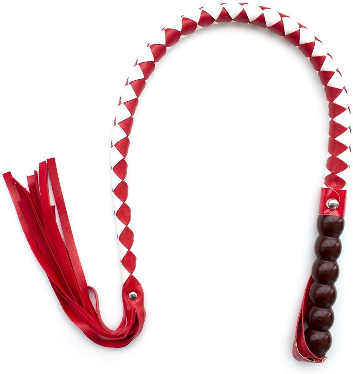 Kiotos Mahogany Single Tail Zweep PU Leer - rood/wit