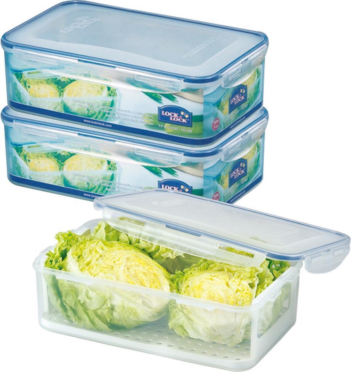 Lock&Lock Vershoudbakjes | Bewaardozen voedsel - Set van 3 stuks - 3