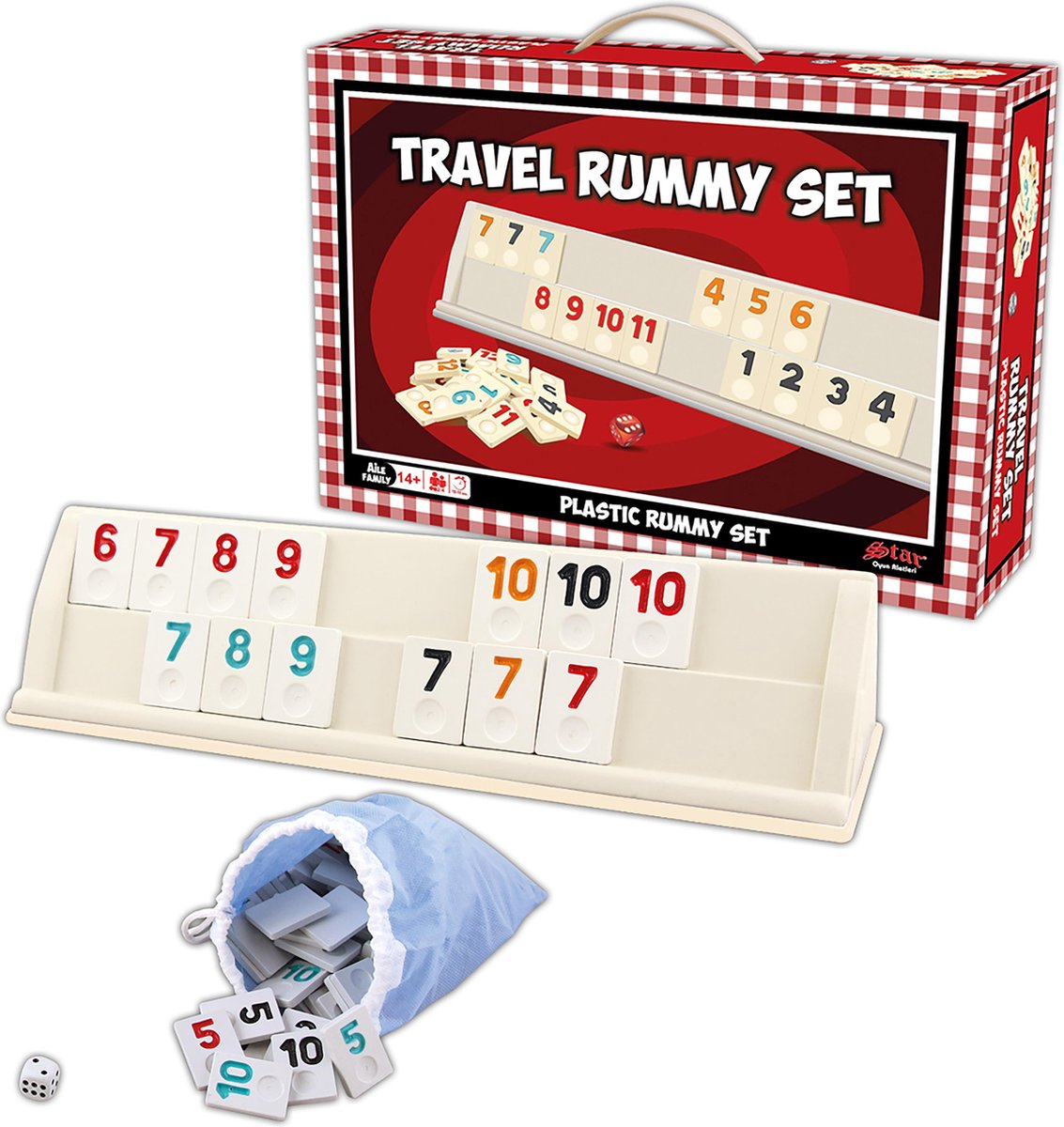 Rummy voor op reis/vakantie - Kleine speelset - Okey - Rummy Travel Set - Bordspel - Rummi