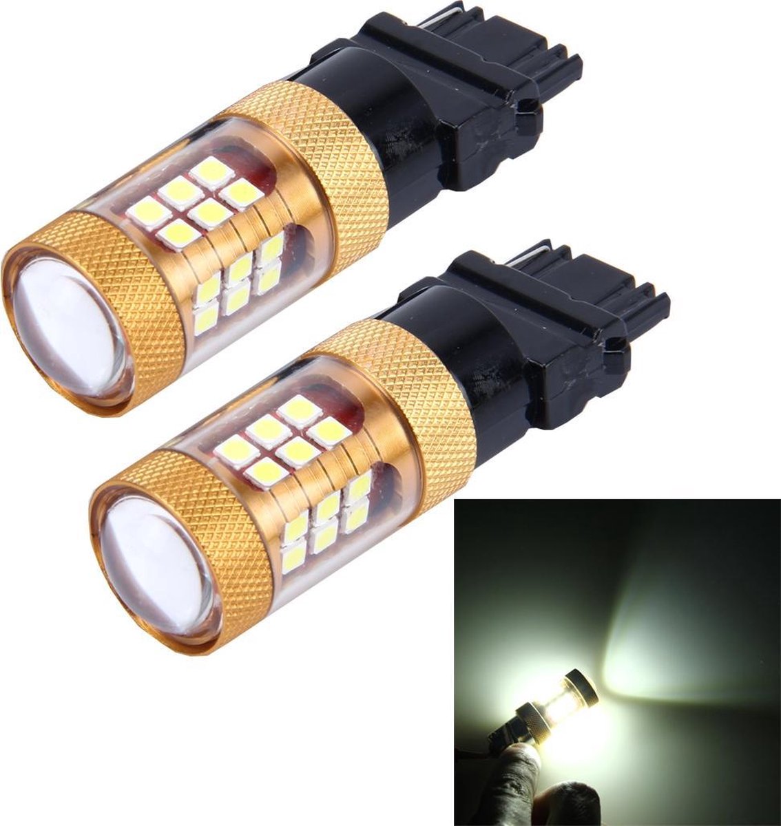 2 STUKS 3156 15 W 1300LM 6500 K 28 SMD-3030 LED auto remlichten draaien licht