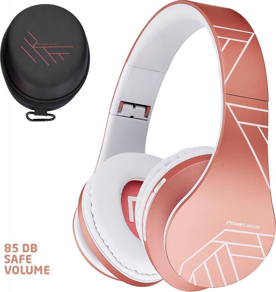 PowerLocus P2 draadloze Over-Ear Koptelefoon Inklapbaar koptelefoon voor kinderen - veilig volume van 85 dB - Bluetooth Hoofdtelefoon - Met microfoon