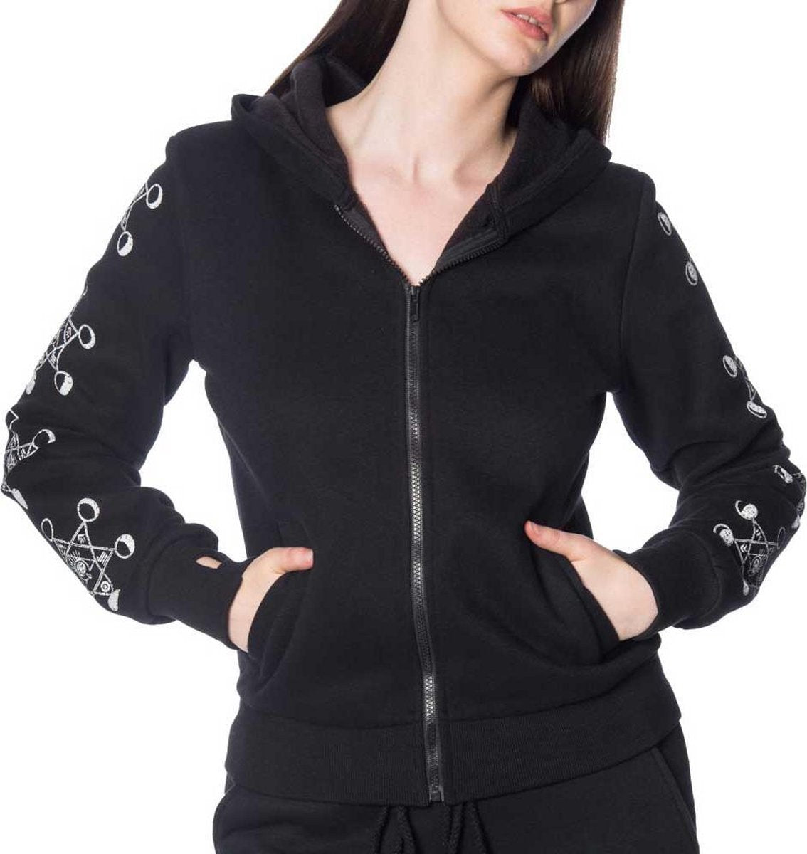 Banned Vest met capuchon -L- Moon Zwart