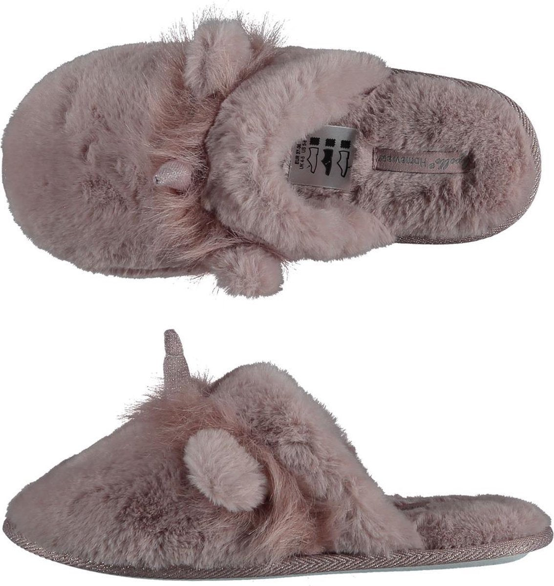 Sloffen - Pantoffels dames - Pantoffels - Sloffen dames - Instap sloffen - Zacht - Fluffy - Roze - Maat 39/40