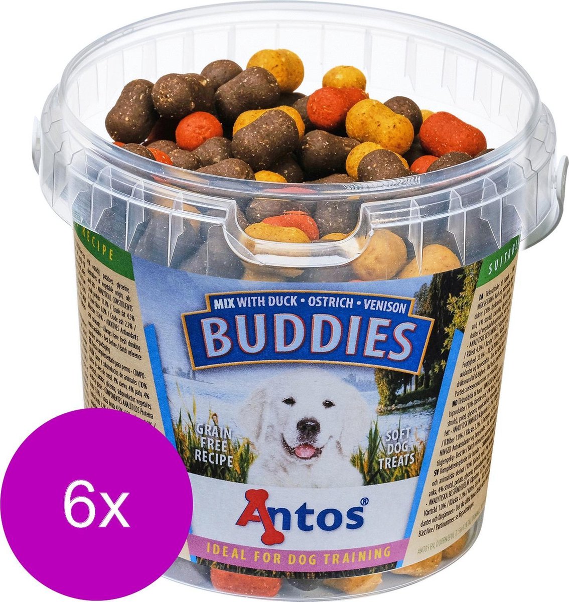 Antos Buddies 400 g - Hondensnacks - 6 x Eend&Wild