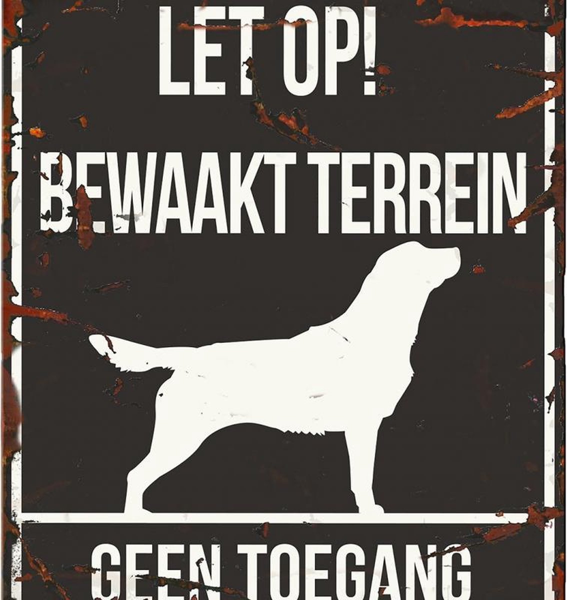 D&D Waakbord / Warning sign square retriever n Zwart 20x25cm