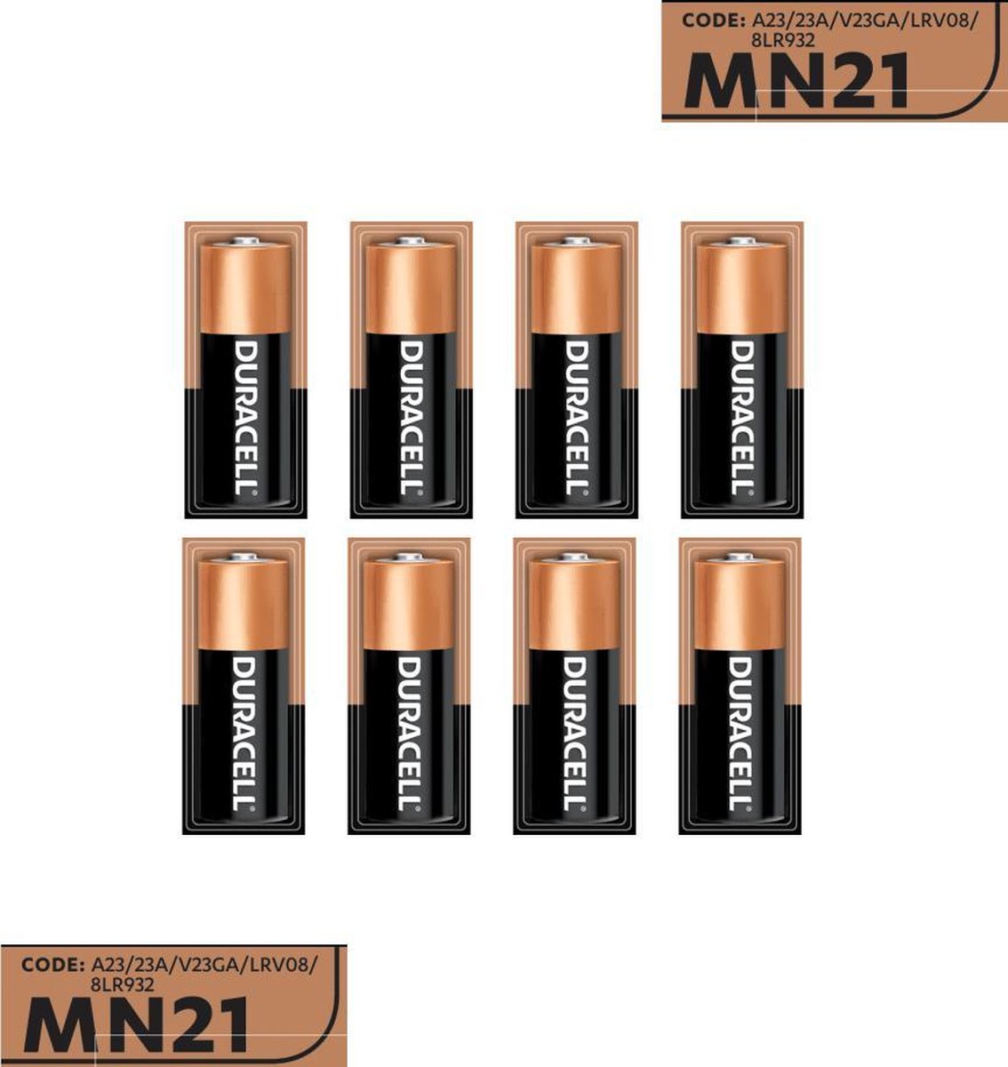 Duracell 8 stuks BATTERIJ MN21/A23 - 12 V Long lasting - Langdurig 8 stuks