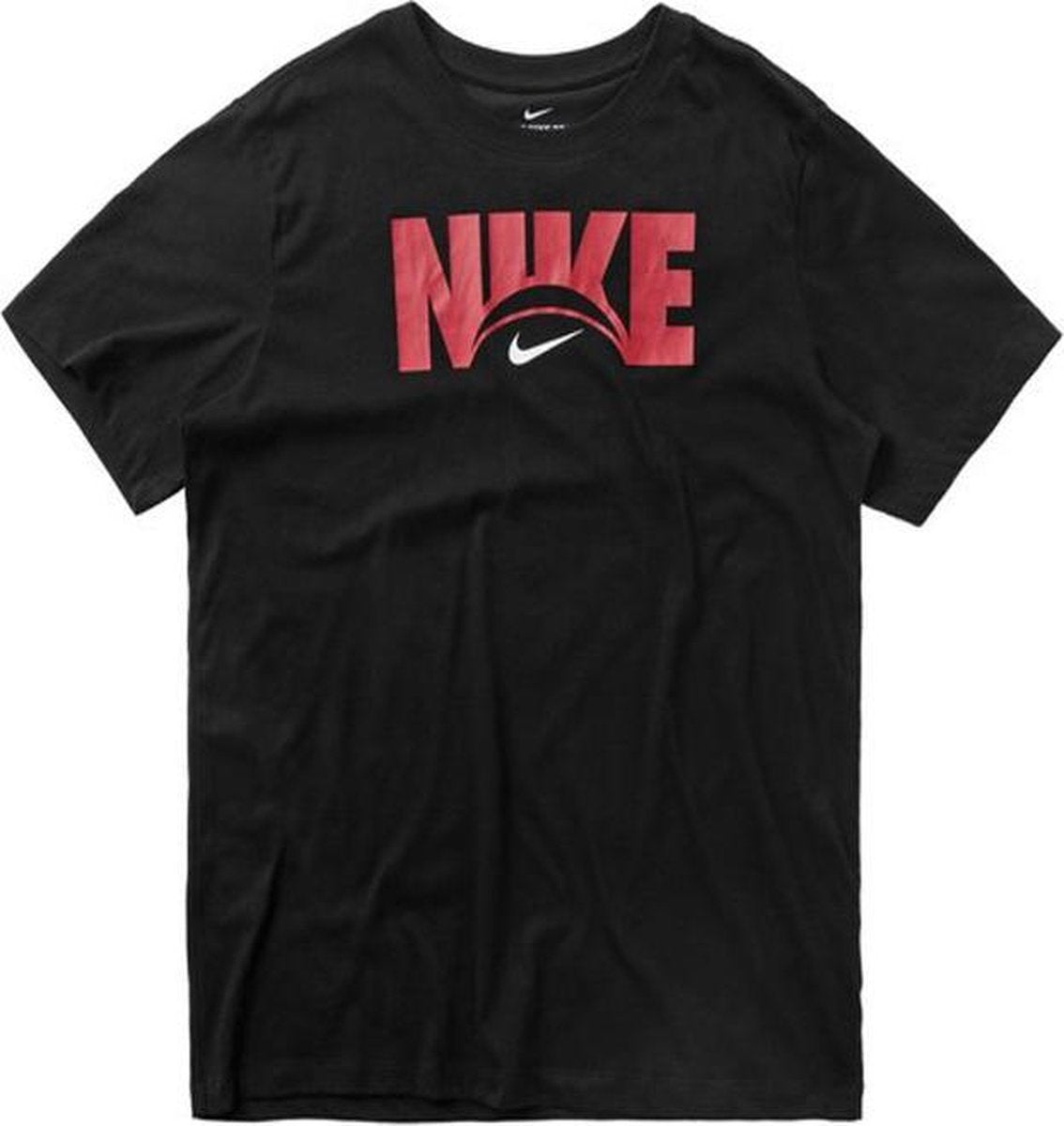Nike Basketbal Dri-Fit Logo T-shirt Zwart Rood Kledingmaat : M
