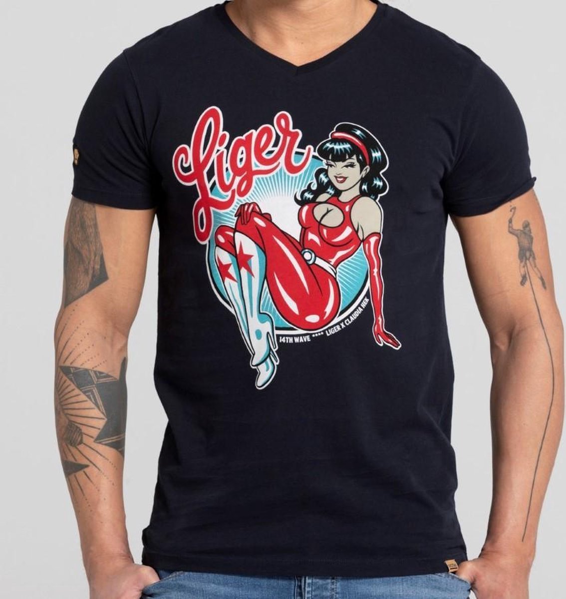 LIGER - Limited Edition van 360 stuks - Pin Up -T-Shirt - Maat L