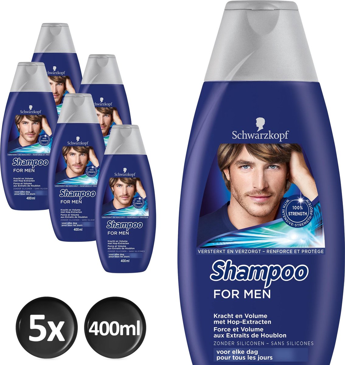 Schwarzkopf Shampoo For Men Voordeelverpakking - 5 x 400ml